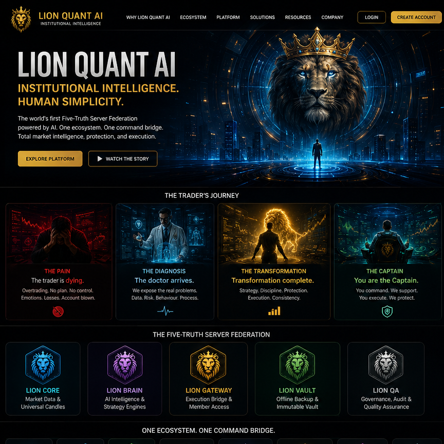 LION QUANT AI institutional command bridge